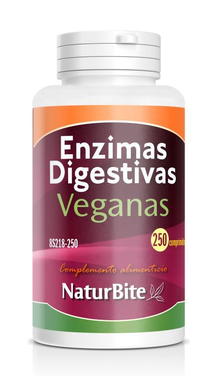 Enzimas Digestivas Veganas · NaturBite · 250 comprimidos