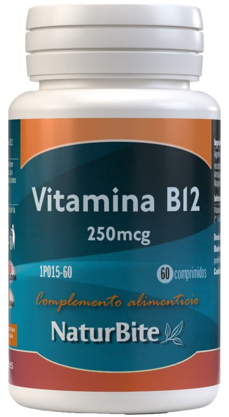 Vitamina B12 250 mcg · NaturBite · 60 comprimidos