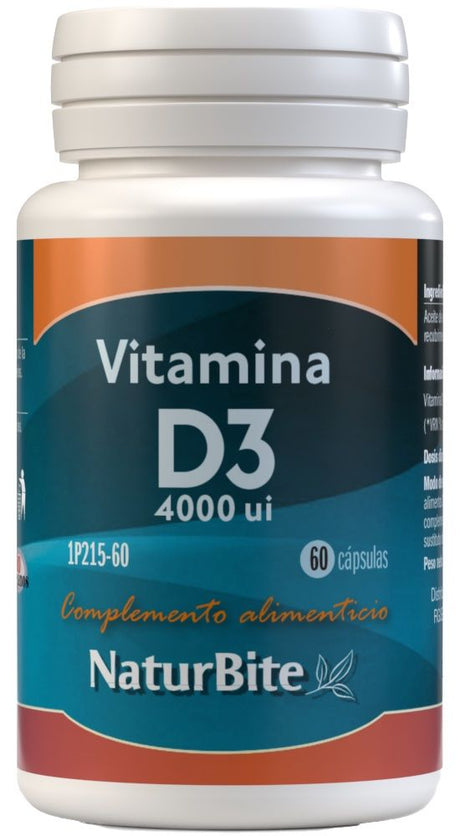 Vitamina D3 4.000 UI · NaturBite · 60 cápsulas