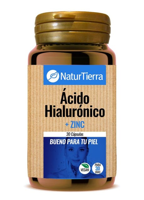 Ácido Hialurónico + Zinc · NaturTierra · 30 cápsulas