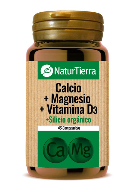 Calcio, Magnesio y Vitamina D3 · NaturTierra · 45 comprimidos