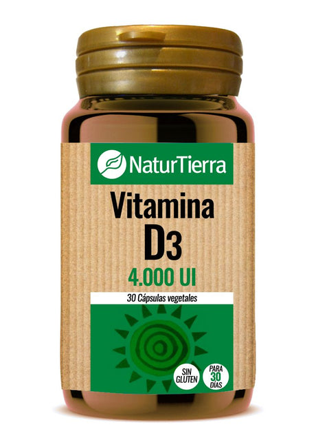 Vitamina D3 4.000 UI · NaturTierra · 30 cápsulas