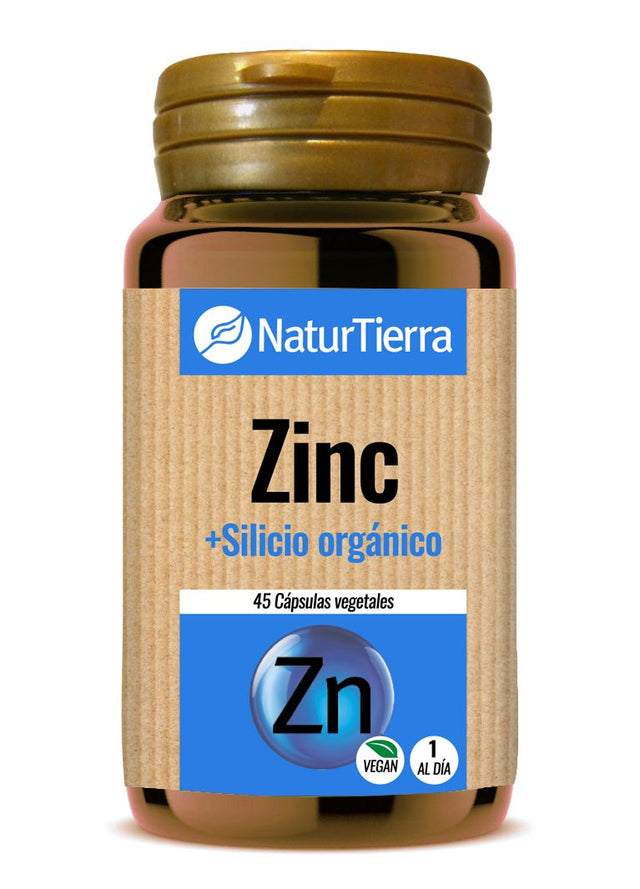 Zinc + Silicio Orgánico · NaturTierra · 45 cápsulas