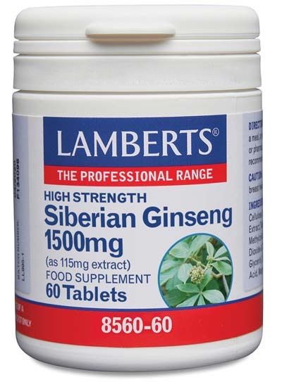 Ginseng Siberiano · Lamberts · 60 comprimidos