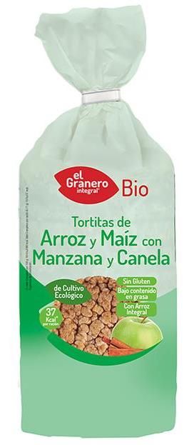 Tortitas de Arroz y Maíz con Manzana y Canela · El Granero Integral · 127 gramos