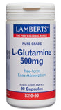 L-Glutamina 500 mg · Lamberts · 90 cápsulas