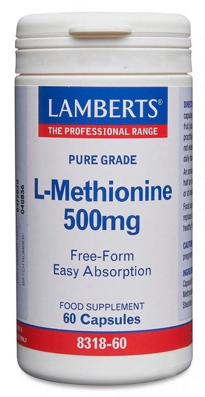 L-Metionina 500 mg · Lamberts · 60 cápsulas