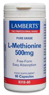 L-Metionina 500 mg · Lamberts · 60 cápsulas