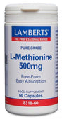 L-Metionina 500 mg · Lamberts · 60 cápsulas