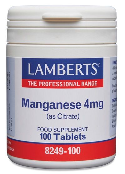 Manganeso 4 mg · Lamberts · 100 comprimidos