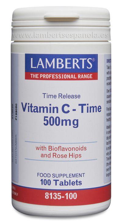 Vitamina C - Liberación Sostenida 500 mg · Lamberts · 100 comprimidos