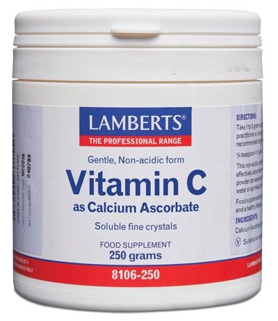 Vitamina C en Polvo - Arcorbato de Calcio · Lamberts · 250 gramos