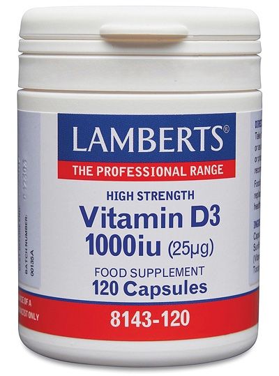 Vitamina D3 Natural 1.000 UI · Lamberts · 120 comprimidos