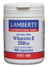 Vitamina E Natural 250 UI · Lamberts · 100 cápsulas