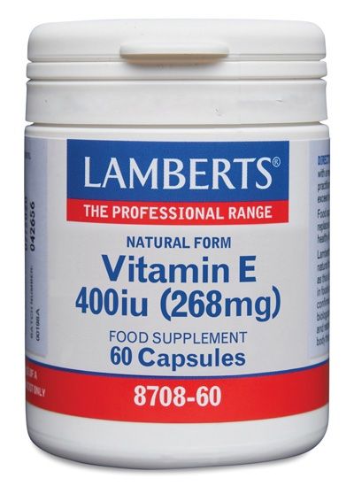 Vitamina E Natural 400 UI · Lamberts · 60 perlas