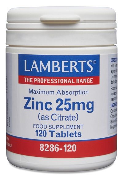 Zinc 25 mg · Lamberts · 120 comprimidos