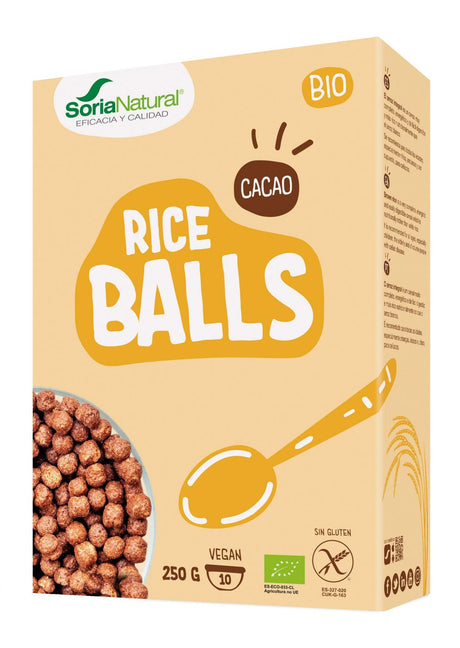 Bolitas de Arroz Integral con Cacao · Soria Natural · 250 gramos