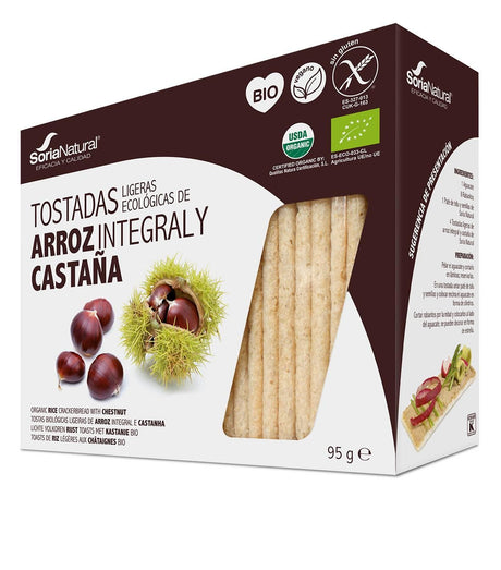 Tostadas de Arroz Integral y Castaña · Soria Natural · 95 gramos