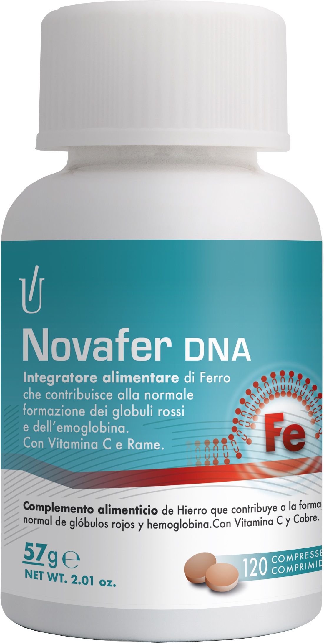 Novafer DNA · Glauber Pharma · 120 comprimidos