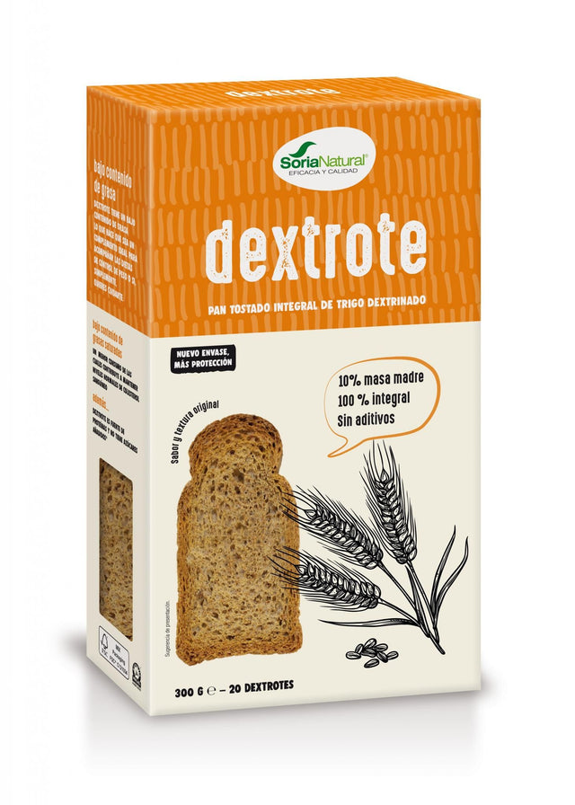 Pan Tostado Integral de Trigo Dextrinado - Dextrote · Soria Natural · 300 gramos