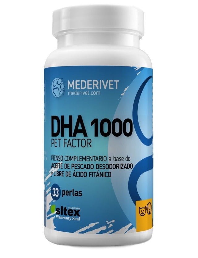 DHA 1000 Pet Factor · Mederivet · 33 perlas