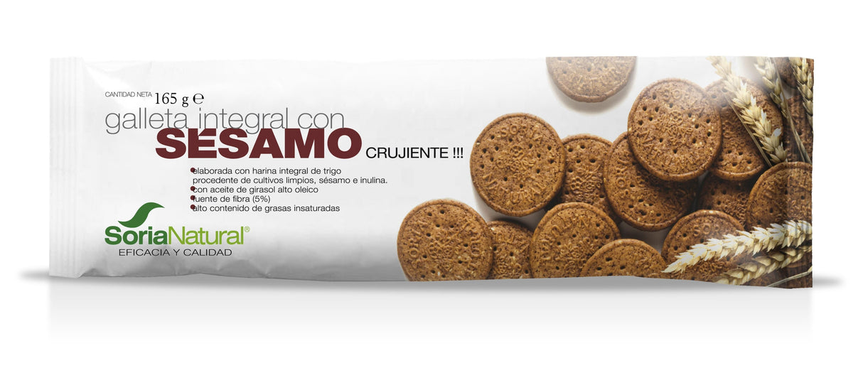 Galleta Integral con Sésamo · Soria Natural · 165 gramos