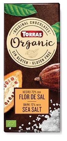 Chocolate Negro 70% Cacao con Flor de Sal · Torras · 100 gramos