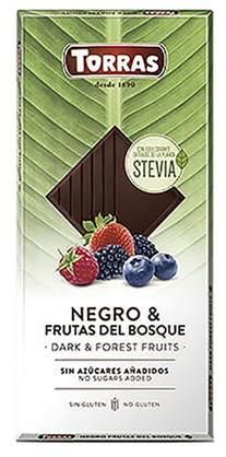 Chocolate Negro con Frutos del Bosque con Stevia · Torras · 125 gramos