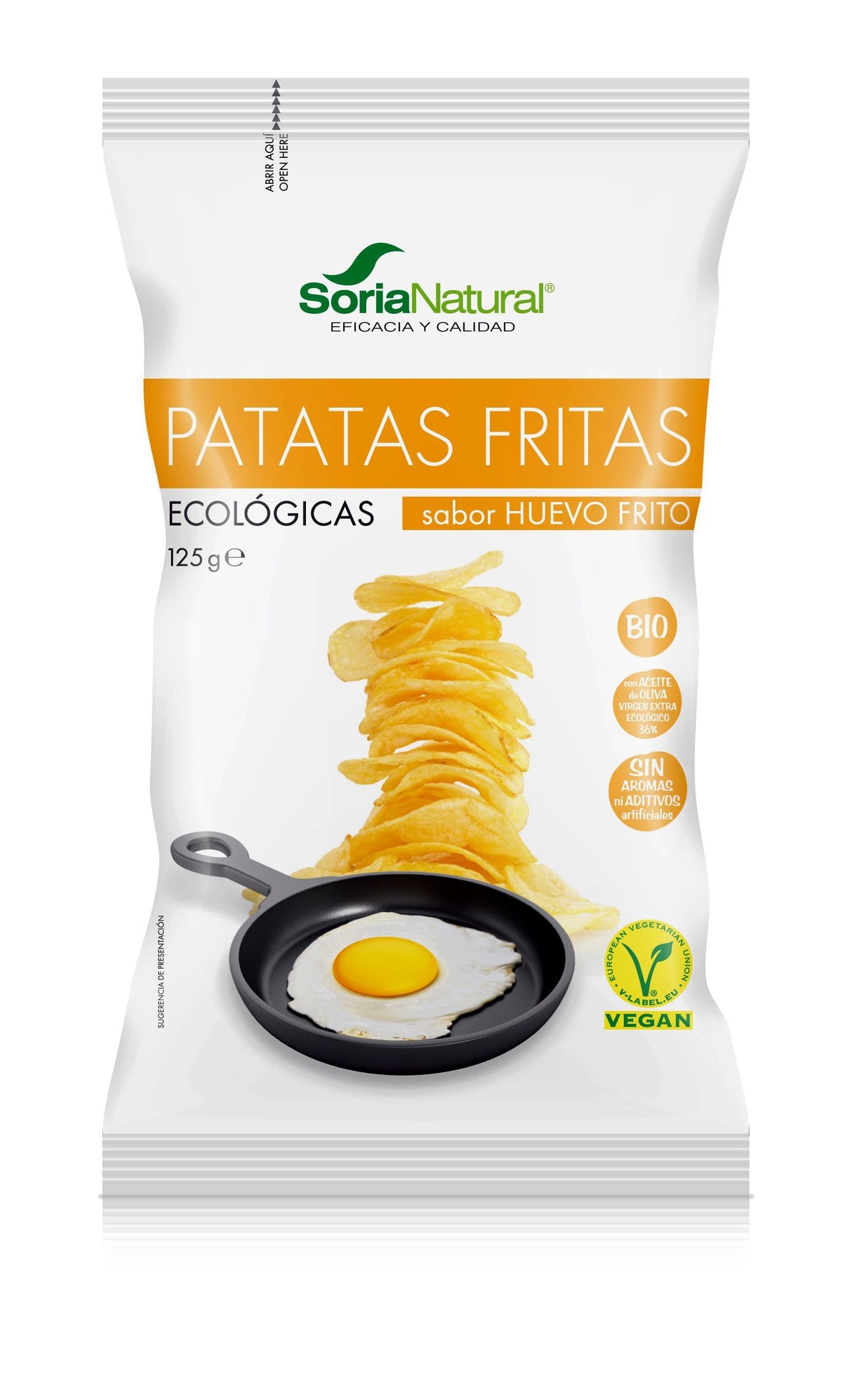 Patatas Fritas Sabor Huevo Frito · Soria Natural · 125 gramos