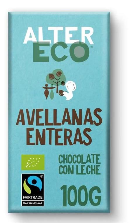 Chocolate con Leche y Avellanas Enteras · Altereco · 100 gramos