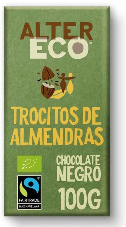 Chocolate Negro con Trocitos de Almendras · Altereco · 100 gramos