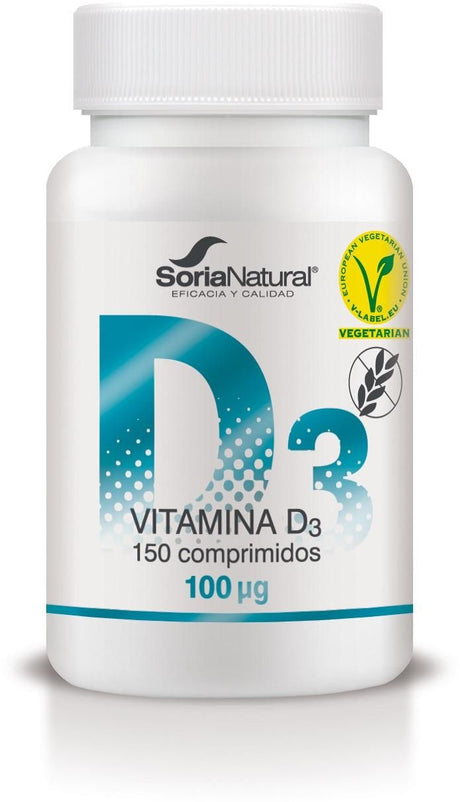 Vitamina D3 - Liberación Sostenida · Soria Natural · 150 comprimidos