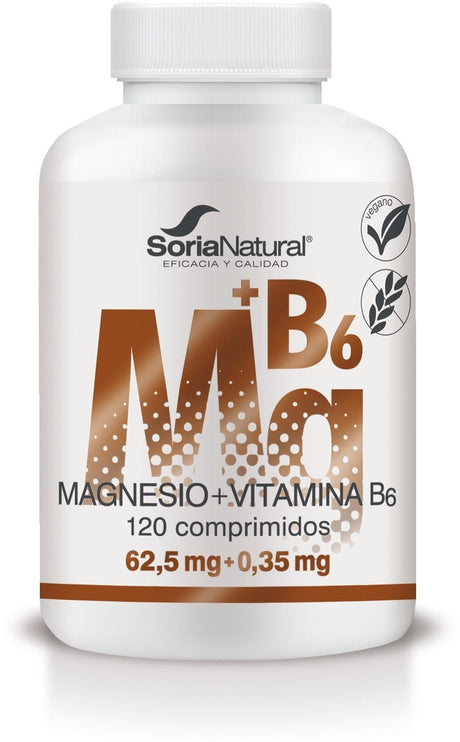 Magnesio + Vitamina B6 - Liberación Sostenida · Soria Natural · 120 comprimidos