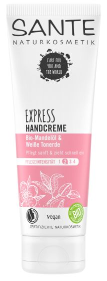 Crema de Manos Express de Almendras Bio y Arcilla Blanca · Sante · 75 ml