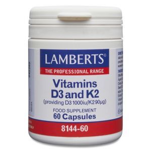 Vitamina D3 y K2 · Lamberts · 60 cápsulas