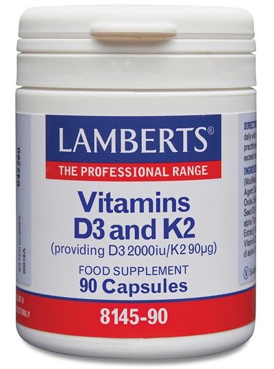 Vitamina D3 y K2 · Lamberts · 90 cápsulas