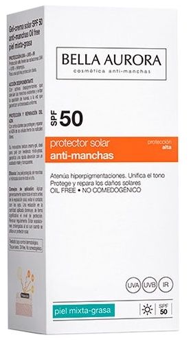 Gel Crema Solar SPF 50+ Antimanchas - Mixta-Grasa · Bella Aurora · 50 ml