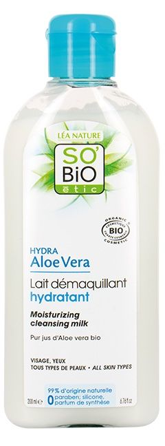 Leche Desmaquillante Hidratante de Aloe Vera · So’Bio etic · 200 ml