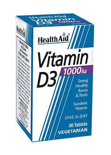 Vitamina D3 1.000 UI · Health Aid · 30 comprimidos