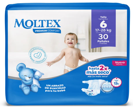 Pañales Premium Comfort Talla 6 XL · Moltex · 30 unidades