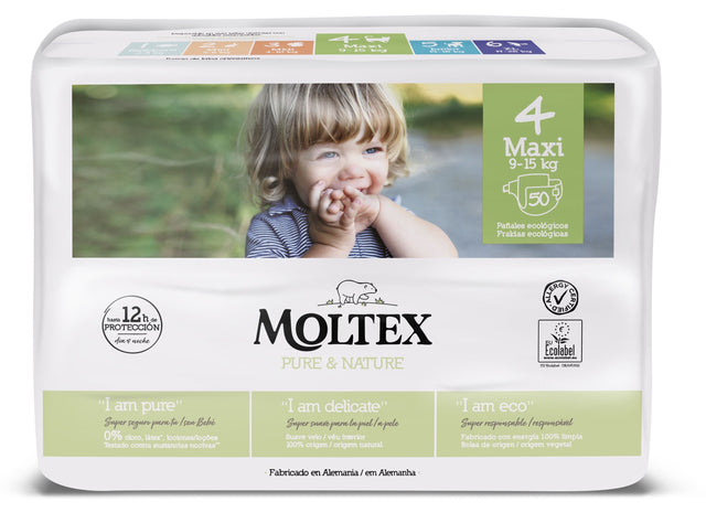 Pañales Pure & Nature Talla 4 Maxi · Moltex · 50 unidades