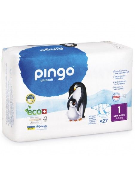 Pañales Ecológicos Talla 1 New Born · Pingo · 27 unidades