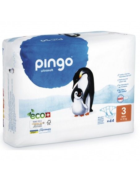 Pañales Ecológicos Talla 3 Midi · Pingo · 44 unidades