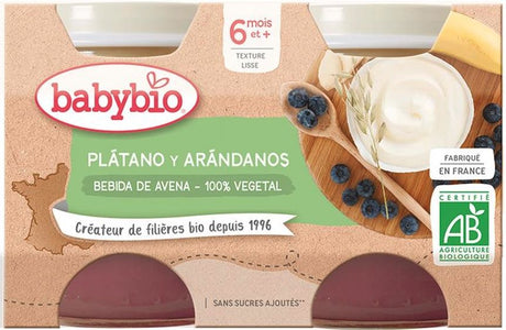 Yogur de Avena, Plátano y Arándanos · Babybio · 2x130 gramos