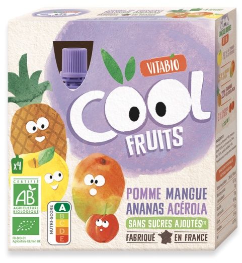 Pack Smoothies de  Manzana, Mango, Piña y Acerola · Vitabio · 4x90 gramos