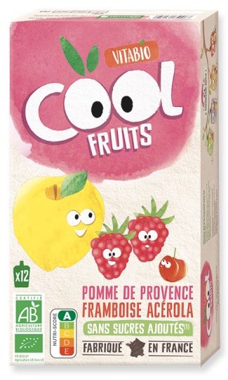 Pack Smoothies de Manzana, Frambuesa y Acerola · Vitabio · 12x90 gramos