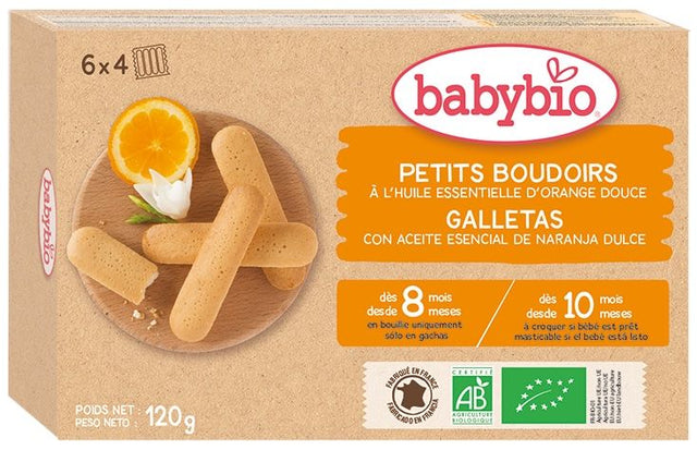 Galletas de Dentición de Naranja · Babybio · 120 gramos