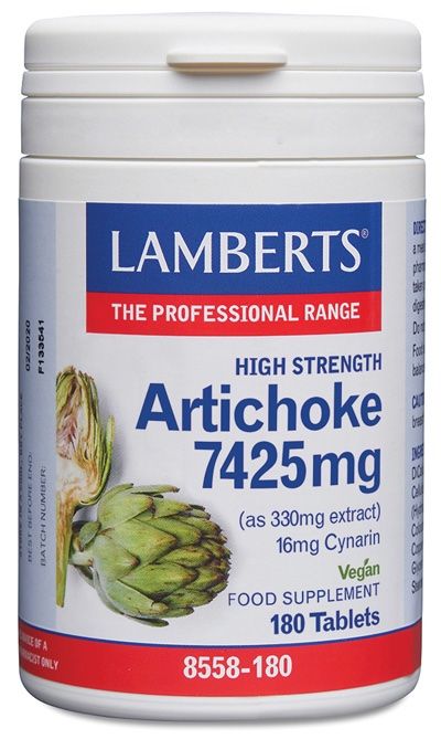 Alcachofa 7.425 mg · Lamberts · 180 tabletas