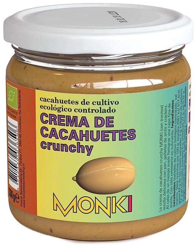 Crema de Cacahuetes Crunchy · Monki · 330 gramos