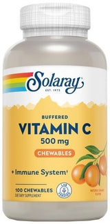 Vitamina C 500 mg - Sabor Naranja · Solaray · 100 comprimidos